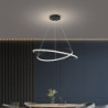 led pendel 60cm 2-lys ring cirkel design dæmpbar aluminium malet finish luksuriøs moderne stil spisestue soveværelse pendel kun dæmpbar med fjernbetjening