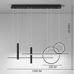 1-lys 100cm led pendel klynger design lysekrone metal kunstnerisk moderne stil stilfuld malet finish spisestue kontor butikker / cafeer lys