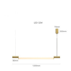 led pendel 87/120/148cm liner design 1-lys 3000lm minimalistisk design til spisestue, soveværelse, stue