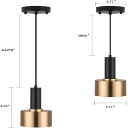 12cm led pendel ø lys nordisk stil metal moderne stil stilfuld guld kunstnerisk moderne