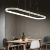 1-lys 70c/90m led pendel 40w ovalt design rektangel aluminium sort malet finish moderne lampe til spisestue restaurant kaffebar kun dæmpbar med fjernbetjening