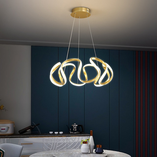 led pendant lys loftslampe 58cm rustfrit stål lysekrone metal geometrisk galvaniseret malet finish led nordisk stil