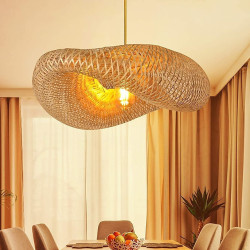 bambus lysekrone retro japansk idyllisk stil e26/e27 lysekrone loftbelysning er anvendelig til stue soveværelse restaurant cafe...