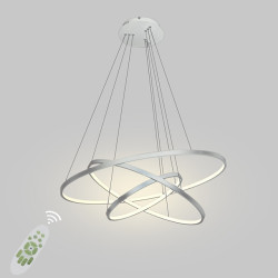 3-lys 80/60/40/20cm LED pendel metal akryl ring cirkel design malet finish 90w / 113w 3-ringe 4-ringe dæmpbar med fjernbetjening