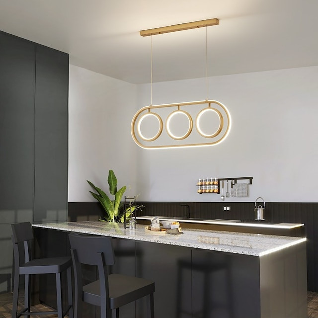 led pendel 75cm 1-lys ring cirkel design dæmpbar aluminium malet finish luksuriøs moderne stil spisestue soveværelse pendel kun dæmpbar med fjernbetjening