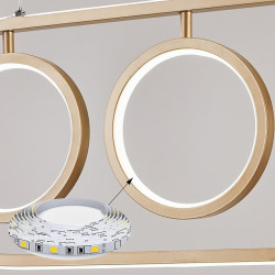 led pendel 75cm 1-lys ring cirkel design dæmpbar aluminium malet finish luksuriøs moderne stil spisestue soveværelse pendel kun dæmpbar med fjernbetjening