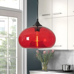 led pendel 28cm enkelt design pendel glas galvaniseret moderne nordisk stil