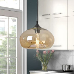 led pendel 28cm enkelt design pendel glas galvaniseret moderne nordisk stil