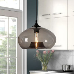 led pendel 28cm enkelt design pendel glas galvaniseret moderne nordisk stil