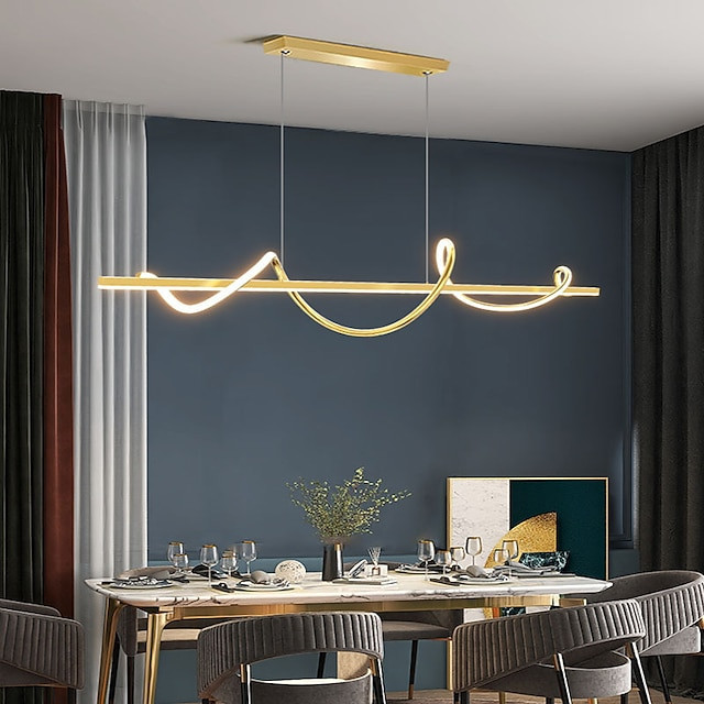 led pendel 100cm ø lys dæmpbar linje design aluminium stilfuld minimalistisk malet finish spisestue køkken lys kun dæmpbar med fjernbetjening