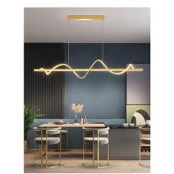 led pendel 100cm ø lys dæmpbar linje design aluminium stilfuld minimalistisk malet finish spisestue køkken lys kun dæmpbar med fjernbetjening