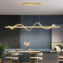 led pendel 100cm ø lys dæmpbar linje design aluminium stilfuld minimalistisk malet finish spisestue køkken lys kun dæmpbar med fjernbetjening