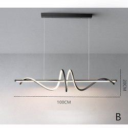 100cm pendel led metal kunstnerisk stil moderne restaurant lampe nordisk stil kreativt design spiral lysekrone