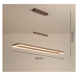 led pendel moderne stilfuldt guld kaffe firkantet cirkel design 90cm metalmalet finish kunstnerisk til spisestue stue