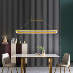 led pendel moderne stilfuldt guld kaffe firkantet cirkel design 90cm metalmalet finish kunstnerisk til spisestue stue