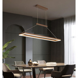 led pendel moderne stilfuldt guld kaffe firkantet cirkel design 90cm metalmalet finish kunstnerisk til spisestue stue