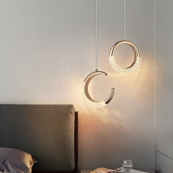 led pendel belysning ring cirkel design pendel armatur 1- lys hængende armatur til soveværelse, justerbar længde indendørsbelysning til spisestue køkken