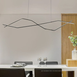 led pendel 100cm ø lys dæmpbar linje design aluminium stilfuld minimalistisk malet finish spisestue køkken lys kun dæmpbar med fjernbetjening