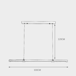 led pendel moderne linje design 100cm akryl metal kæde justerbar hængende lampe til køkken spisestue stue kontor