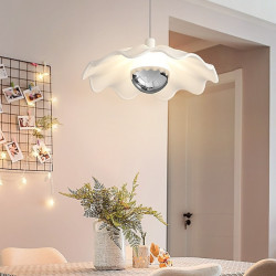 led pendel 30cm nordisk minimalistisk hvid shell pendel kreativ shell lampeskærm stue dekorativ lysekrone soveværelse varm lille pendel