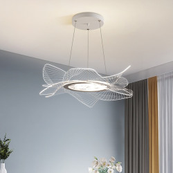 led pendler 42/52cm 3000-6000k 1-lys lotusblad akryl lysekrone lampe moderne moderne stil køkken spisestue hjemme bar lys