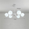 led pendel 75cm 6-lys glas blomster design moderne akryl lysekrone pendel udsøgt loftbelysning dekorativ loftlampe til stue entre soveværelse