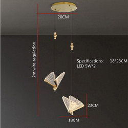 1/2-lys led pendel luksus kreativ led farve sommerfugl pendel moderne soveværelse sengekant cafe bar gentest trappelys