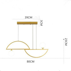 80cm LED pendel lys dæmpbar ø lys nordisk sort guld metal kunstnerisk stil stilfuld ø malet finish kunstnerisk LED