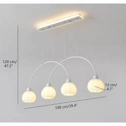 led pendel 100cm 4-lys glas blomster design moderne akryl lysekrone pendel udsøgt loftbelysning dekorativ loftslampe til stue entre soveværelse