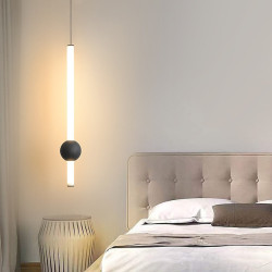 1-lys 60cm led pendel nordisk sengelampe moderne enkel stue baggrund væg bar lang linje lysekrone soveværelse enkelthoved...