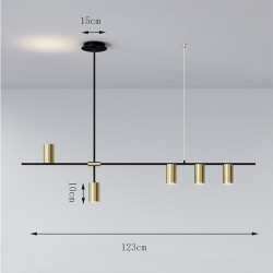 led pendel 123cm enkelt design vedhæng metal metal nordisk stil