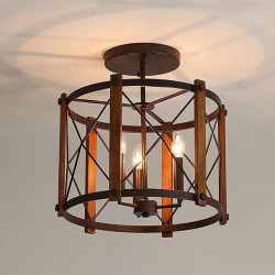 43cm led vedhæng lamper lantern design indbygning lys metal malet finish land