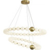 perle lysekrone moderne 2 ringe 62+82cm glas pendel, lysekrone belysning moderne akryl ledning justerbar