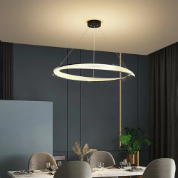 nyt net rød restaurant lysekrone enkel moderne ring spisestue lampe kreativ personlig husstand bordlampe