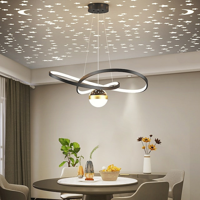 moderne led pendel kreativ projektion stjerne himmel lys nordisk luksus designer bar bord spisestue lampe