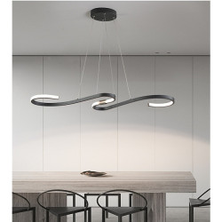 86cm led moderne pendellampe ø loftsbelysning indendørs design lampe spisebord lysekrone metal og akryl hvid hængende...