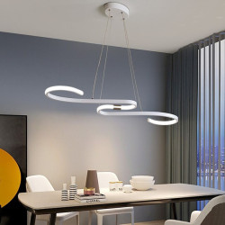 86cm led moderne pendellampe ø loftsbelysning indendørs design lampe spisebord lysekrone metal og akryl hvid hængende lysarmatur til stuen, musikalske symboler