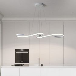 86cm led moderne pendellampe ø loftsbelysning indendørs design lampe spisebord lysekrone metal og akryl hvid hængende lysarmatur til stuen, musikalske symboler