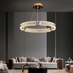 40cm cirkel pendel lys led lysekrone aluminium luksus nordisk stil