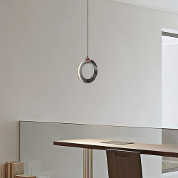 led pendel 17cm 1-lys ring cirkel design dæmpbar luksuriøs moderne stil spisestue soveværelse pendel kun dæmpbar med fjernbetjening