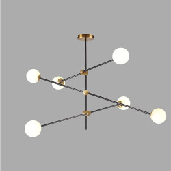 6-Light 100cm Lysestager Metal Glas Sputnik Gylden Malede finish Moderne Kunstnerisk