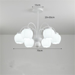 led pendel 70cm 6-lys glas blomster design moderne akryl lysekrone pendel udsøgt loftbelysning dekorativ loftlampe til stue entre soveværelse