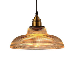 30cm led pendel glas metal vintage stil landlys gennemsigtige lampeskærm bar cafeer spisestue køkken stue lys