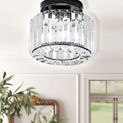 22cm loftslamper led krystal gang lys veranda let metal malet finish moderne