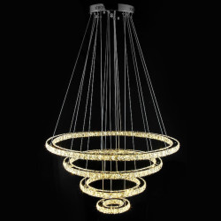 moderne førte ring krystal lysekroner diy form indendørs vedhæng lys lampe hængende lysekrone lys belysning cristal suspensions lamper