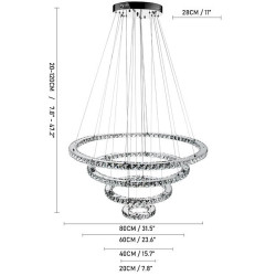 moderne førte ring krystal lysekroner diy form indendørs vedhæng lys lampe hængende lysekrone lys belysning cristal suspensions lamper