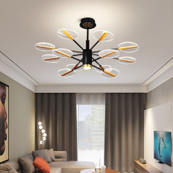 led pendel dæmpbar sputnik-design justerbare geometriske former flush-mount loftslamper 12-lys 37" hængende lysekroner til stue...
