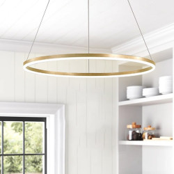 led pendel 40/60/80cm 1-lys ring cirkel design dæmpbar aluminium malet finish luksuriøs moderne stil spisestue soveværelse pendel kun dæmpbar med fjernbetjening