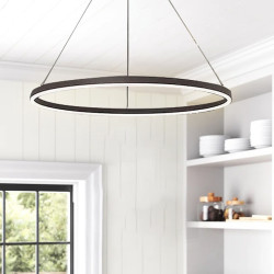 led pendel 40/60/80cm 1-lys ring cirkel design dæmpbar aluminium malet finish luksuriøs moderne stil spisestue soveværelse pendel kun dæmpbar med fjernbetjening