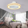 led loftsventilatorer med lys, der kan dæmpes med fjernbetjening kontral 20" flush mount loftslampe akryl lampeskærm lysekrone soveværelse stue stue